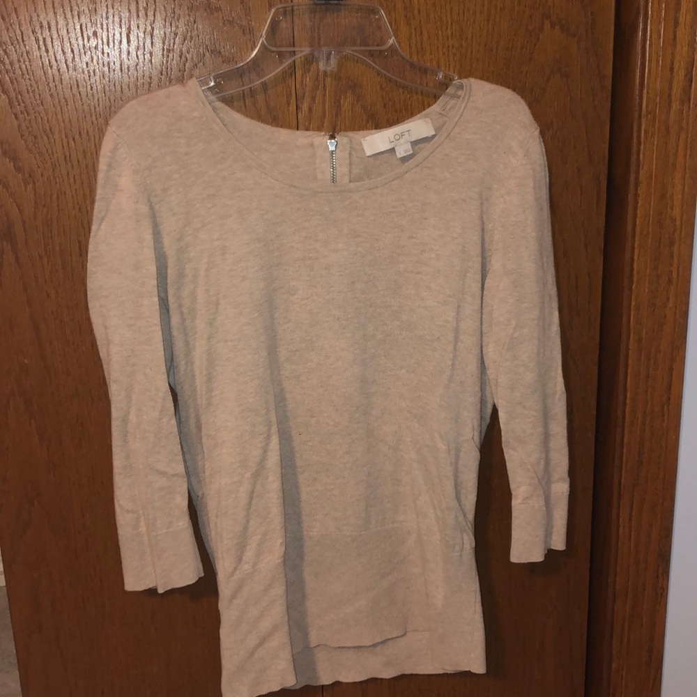 LOFT Sweater with Back Zipper Sz Small